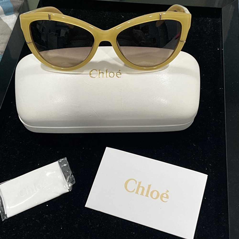 Chloe Mustard Cat-Eye Sunglasses
